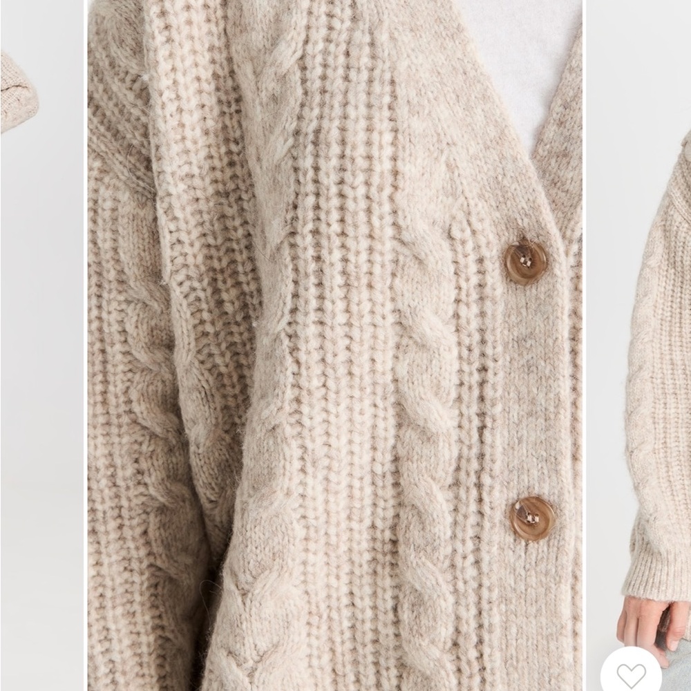 Cable Cocoon Cardigan oatmeal - Picture 10 of 12